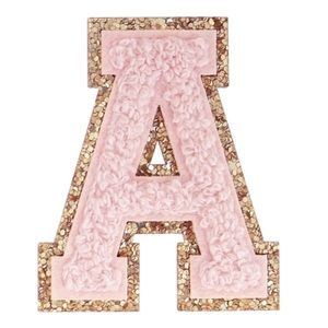 Pink Glitter Chenille Varsity Patch